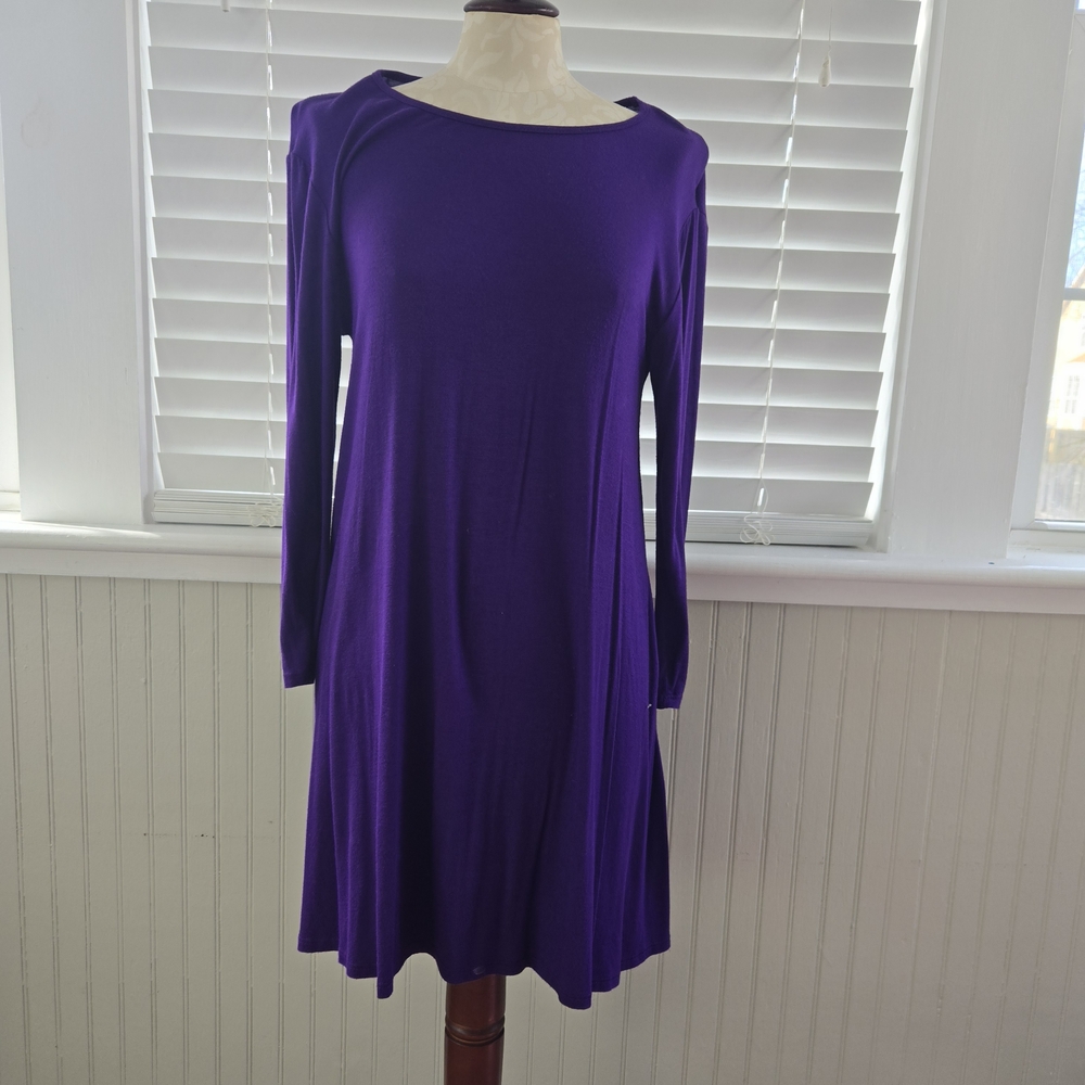 Fantastic Fawn Vibrant Purple Long Sleeve Dress